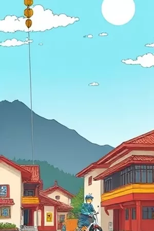 惊悚漫画《旧楼三层》竖版封面，楼梯转角透出微弱光线