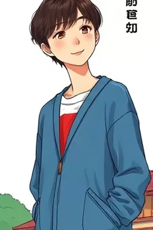治愈漫画《云上花房》竖版封面，玻璃温室里爬满绿藤